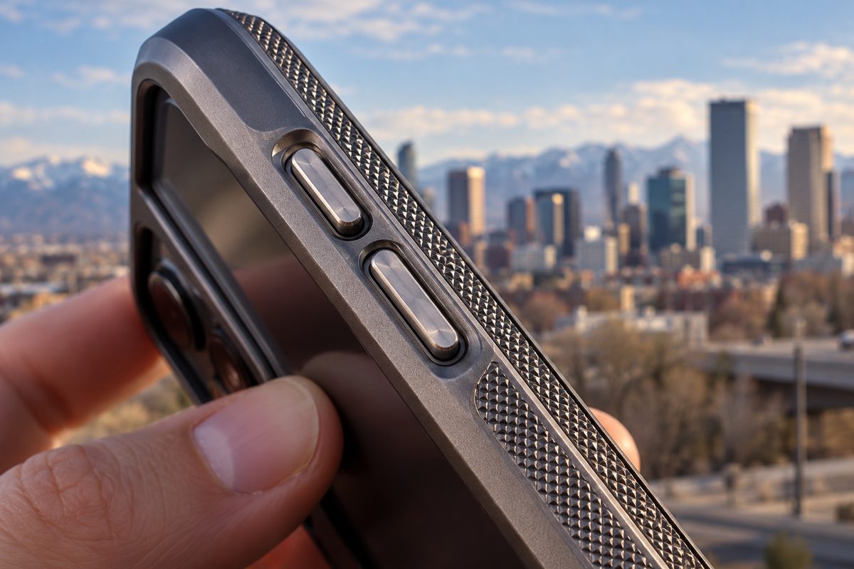 Slim profile zero-bulk protective case showing precision button actuators and flush camera bezel relief.