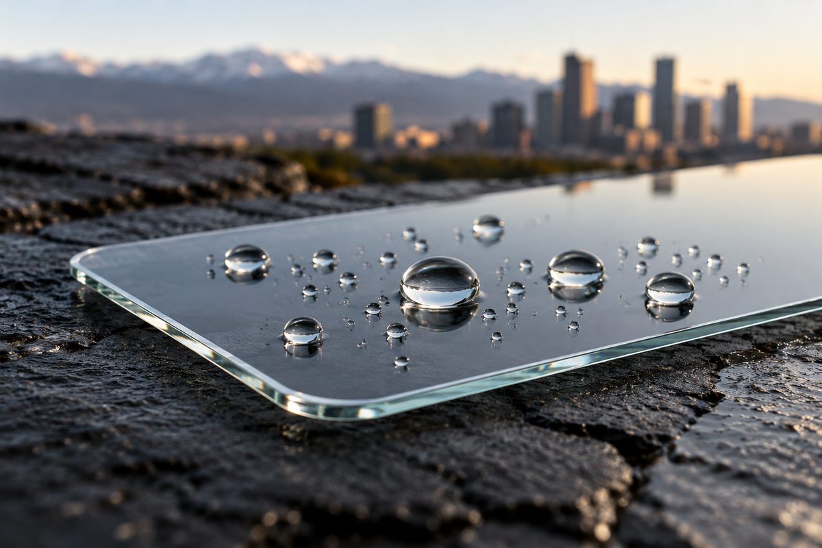 9H tempered glass screen protector with polished bevelled edge and hydrophobic coating